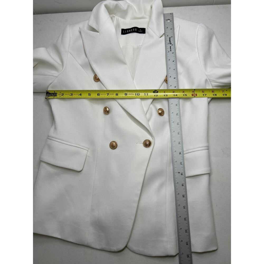 Lioness White Palermo Double Breasted Jacket with Gold Buttons. Size S. - Picture 6 of 7